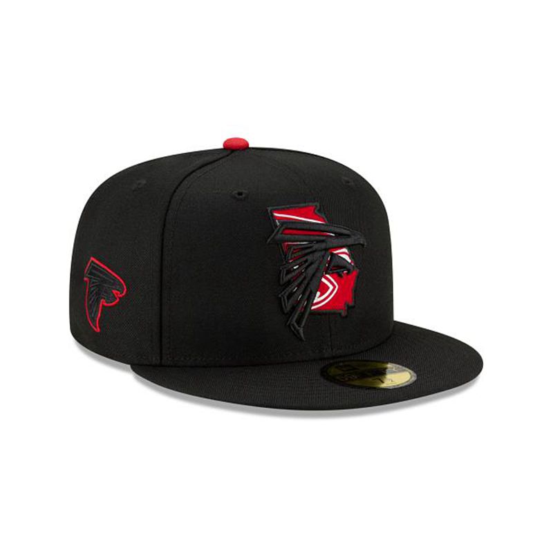 NFL Atlanta Falcons State Logo Reflect 59Fifty Fitted (VSQ2943) - Black New Era Caps